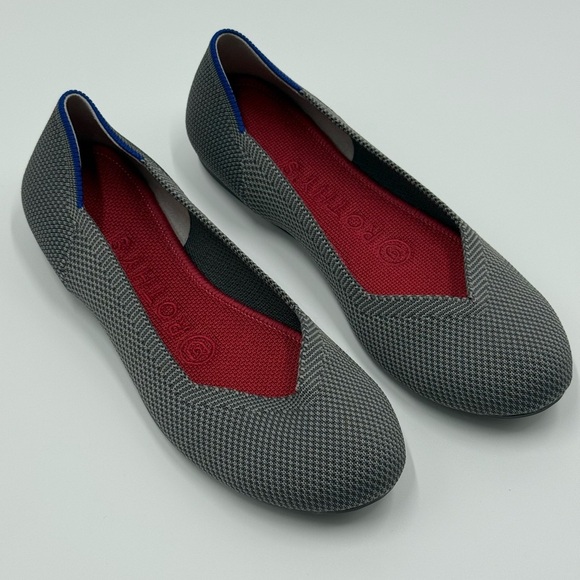 Rothy's Women’s The Flat Pebble Gray Elegant SlipOn Ballet Slippers 5.5 Washable - Picture 1 of 12